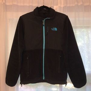 Black and Turquoise North Face Jacket Women
